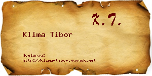Klima Tibor névjegykártya